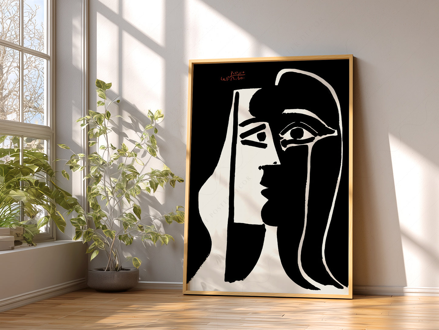 Pablo Picasso, Two Faces, Black White Wall Art