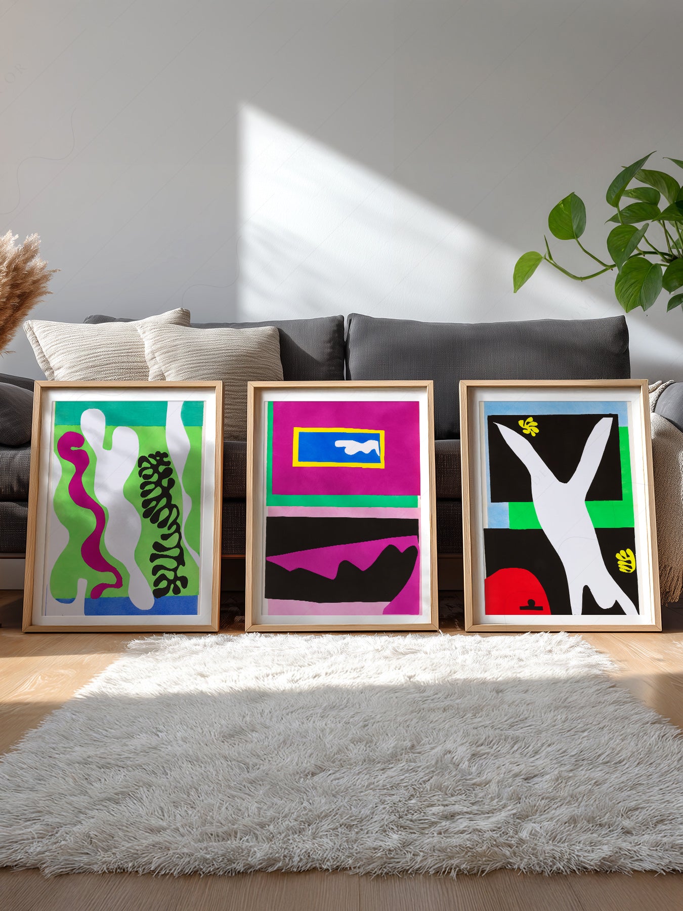 Gallery wall featuring Henri Matisse Gallery Wall Set of 3 fine art print