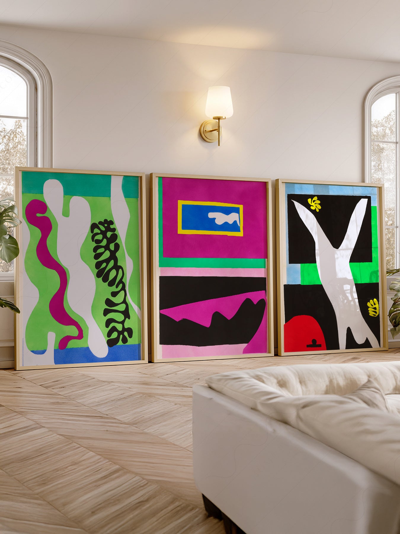 Henri Matisse wall art in a cozy home study or reading room