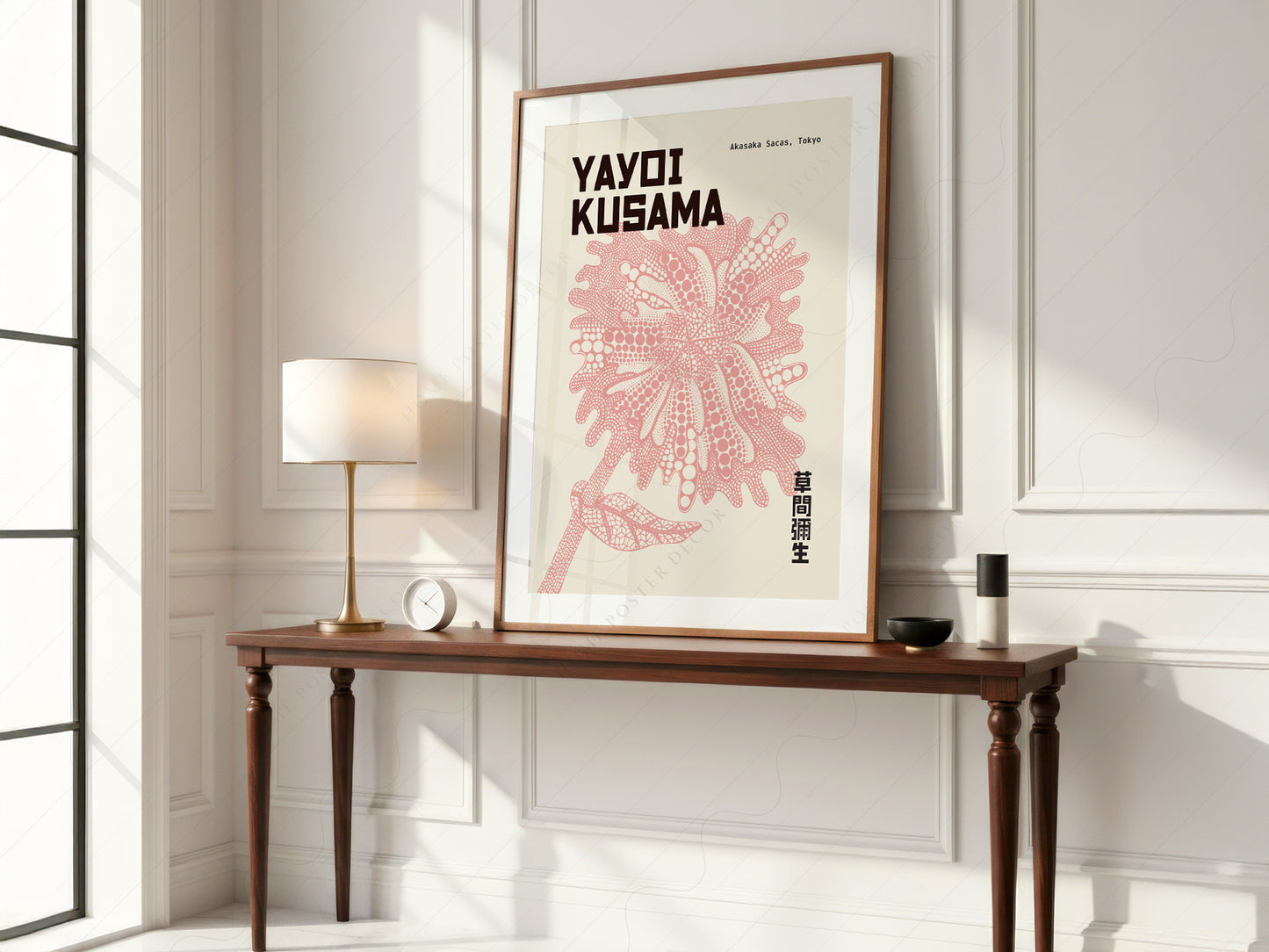 Yayoi Kusama print, Light pink flower, Contemporary wall art