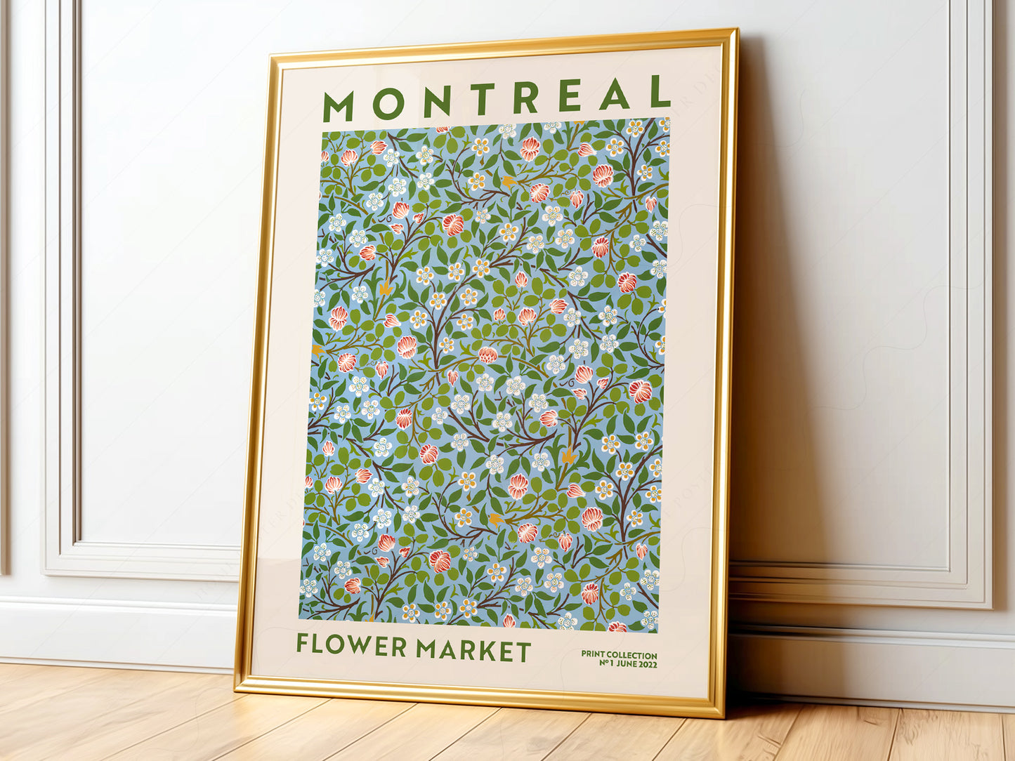 Flower Market Montreal, Famous City Poster, Gift Idea, Floral Wall Art
