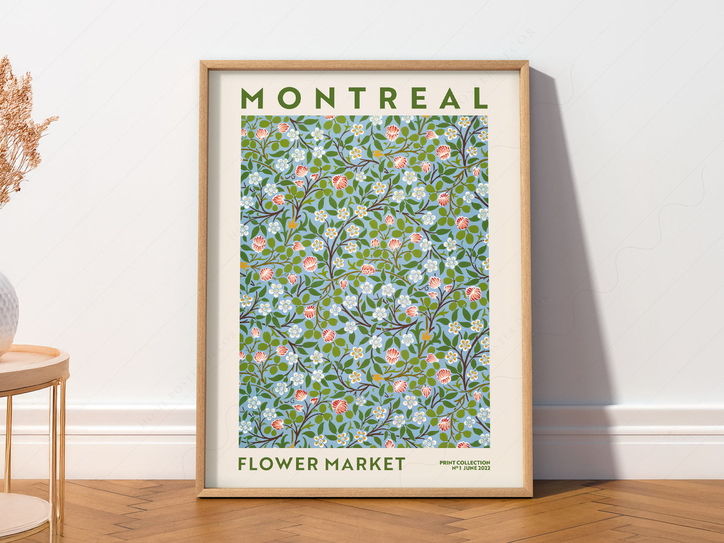 Flower Market Montreal, Famous City Poster, Gift Idea, Floral Wall Art