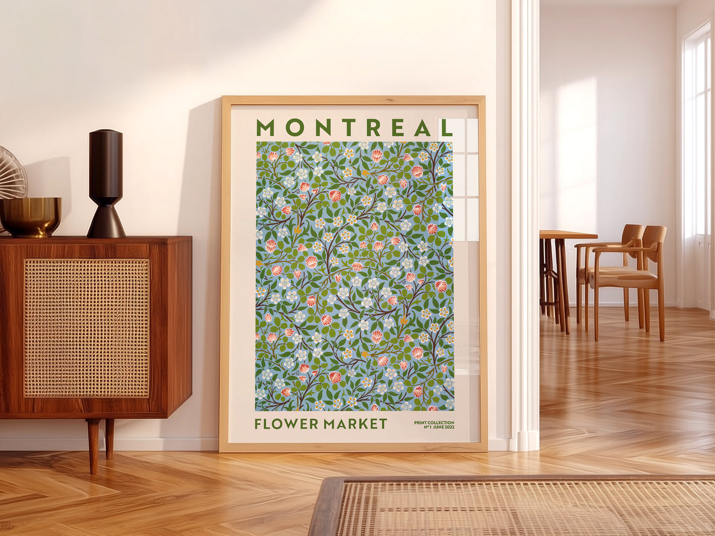 Flower Market Montreal, Famous City Poster, Gift Idea, Floral Wall Art