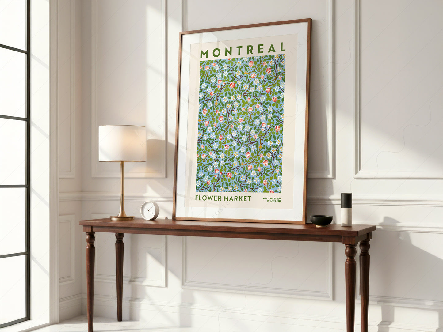 Flower Market Montreal, Famous City Poster, Gift Idea, Floral Wall Art