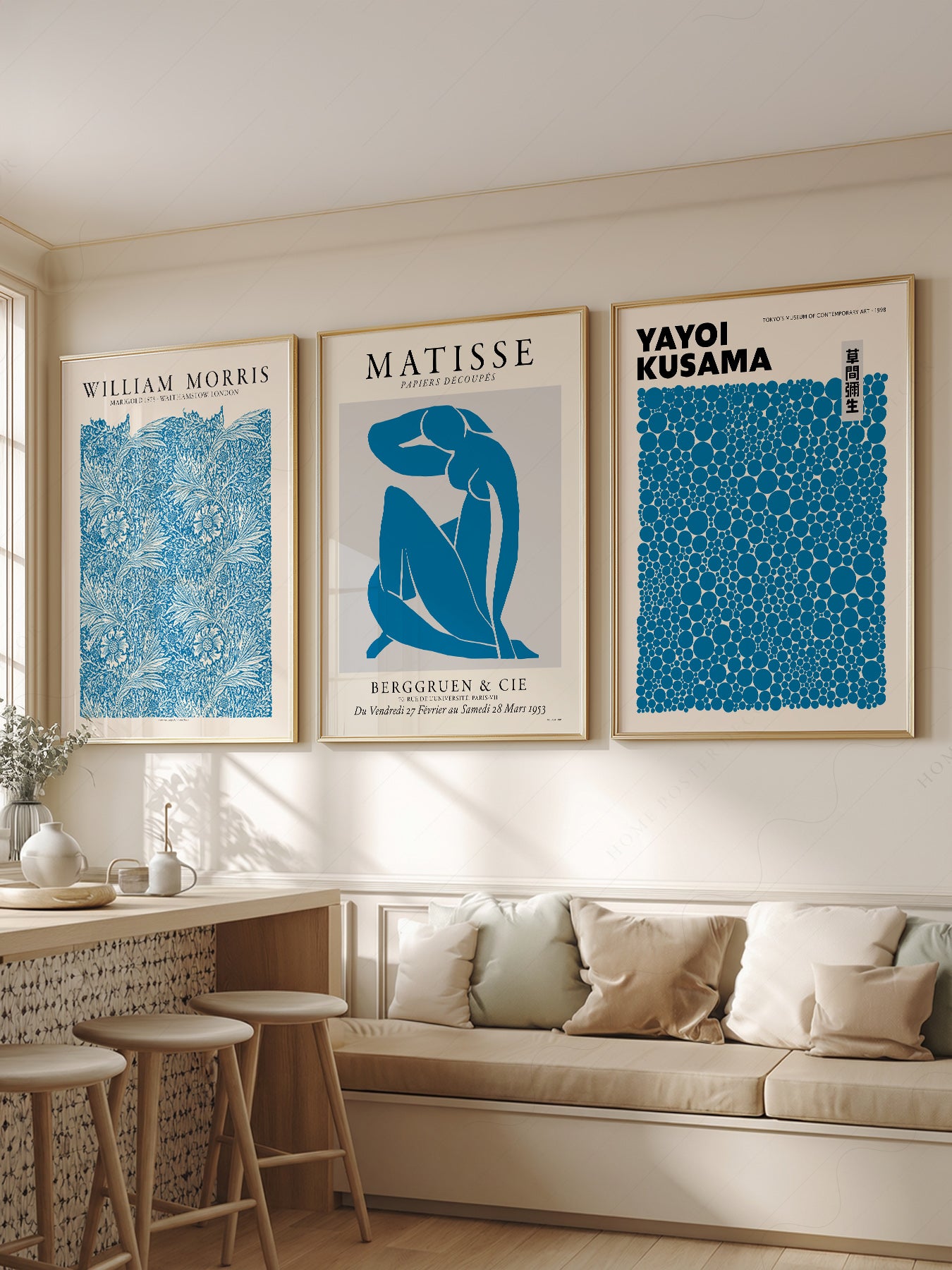 Matisse William Morris Kusama Blue Print Set – Gallery – fine art print wall decor
