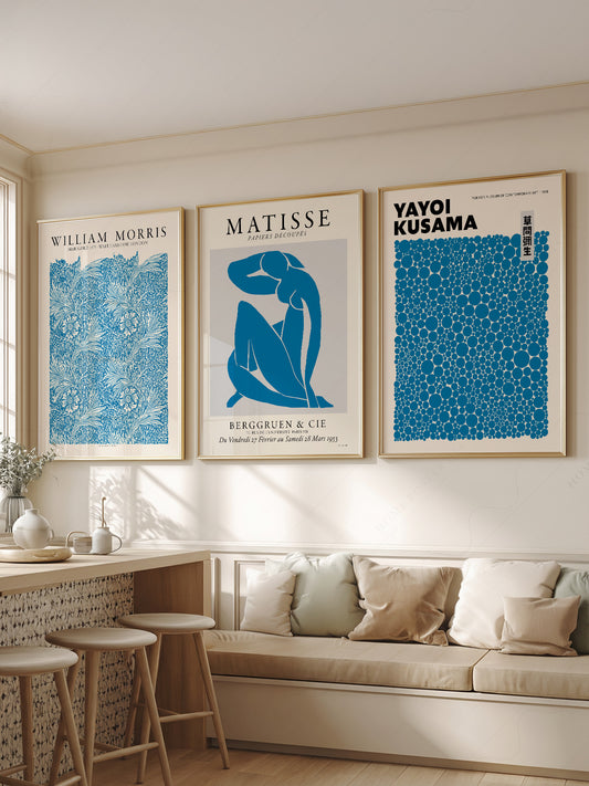 Matisse William Morris Kusama Blue Print Set – Gallery – fine art print wall decor