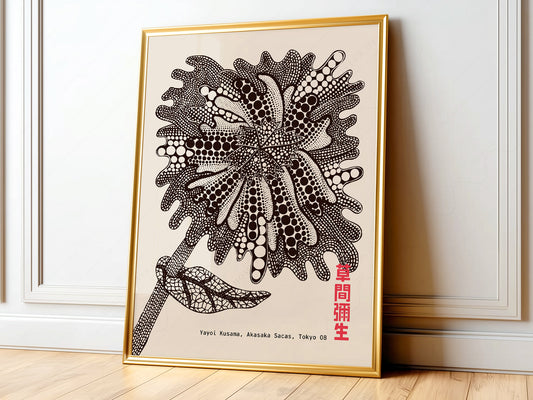 Yayoi Kusama Print, Contemporary Wall Decor, Flower Art