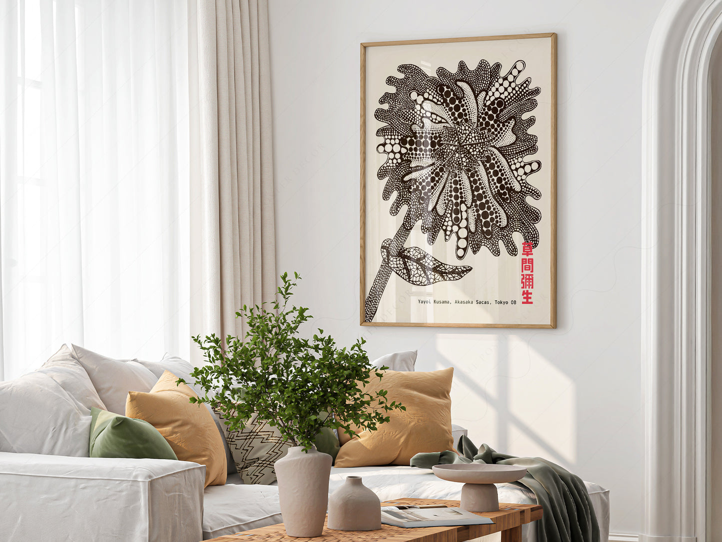 Yayoi Kusama Print, Contemporary Wall Decor, Flower Art