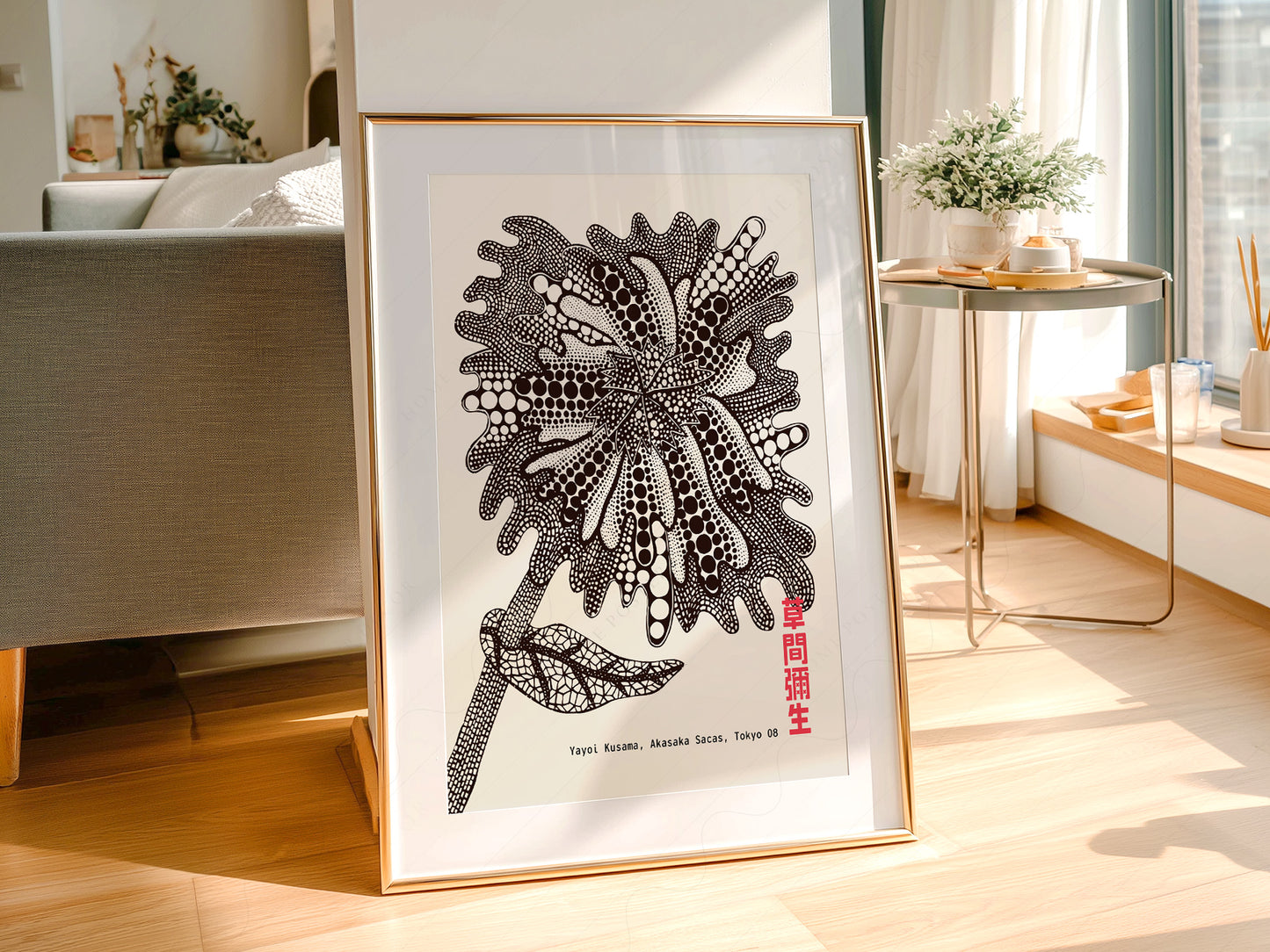 Yayoi Kusama Print, Contemporary Wall Decor, Flower Art