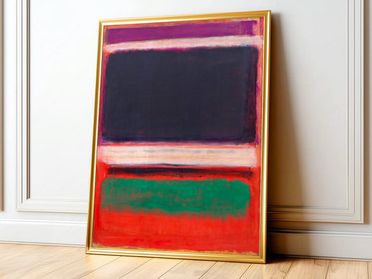 Mark Rothko Untitled abstract expressionist art print featuring layered color fields in black, magenta, red, and green.