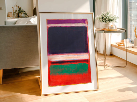 Mark Rothko Untitled wall art print displayed in a bright modern living room