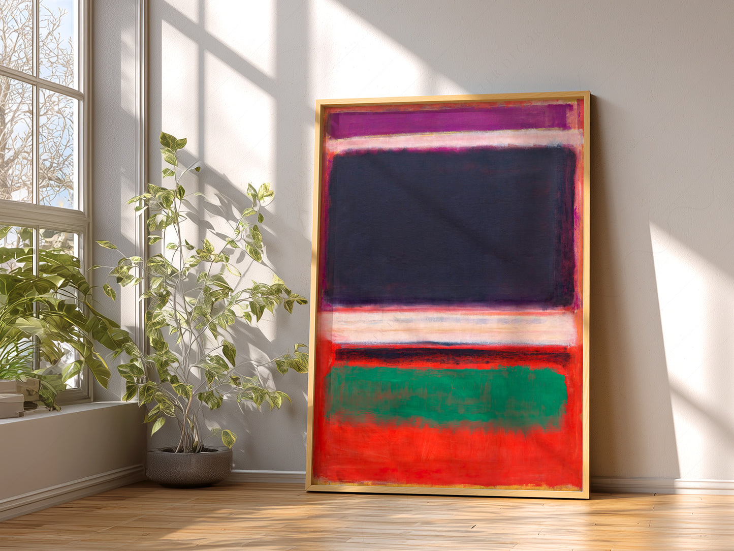 Mark Rothko wall art in a cozy home study or reading room