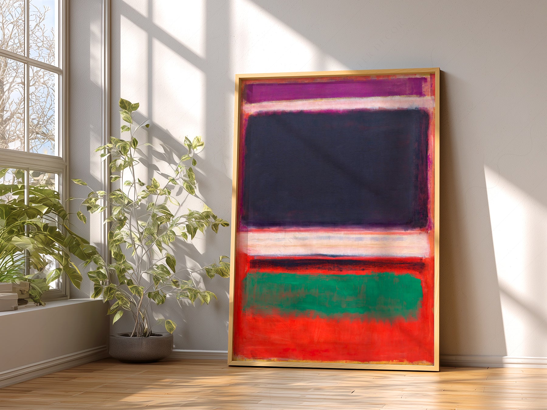 Mark Rothko wall art in a cozy home study or reading room