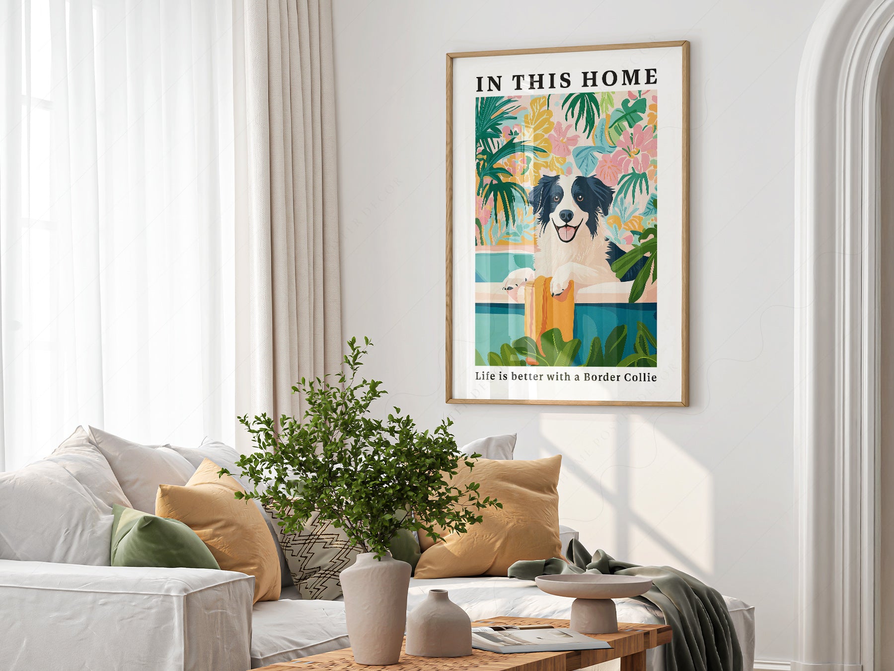 Multiple size options for Border Collie Wall wall art print display