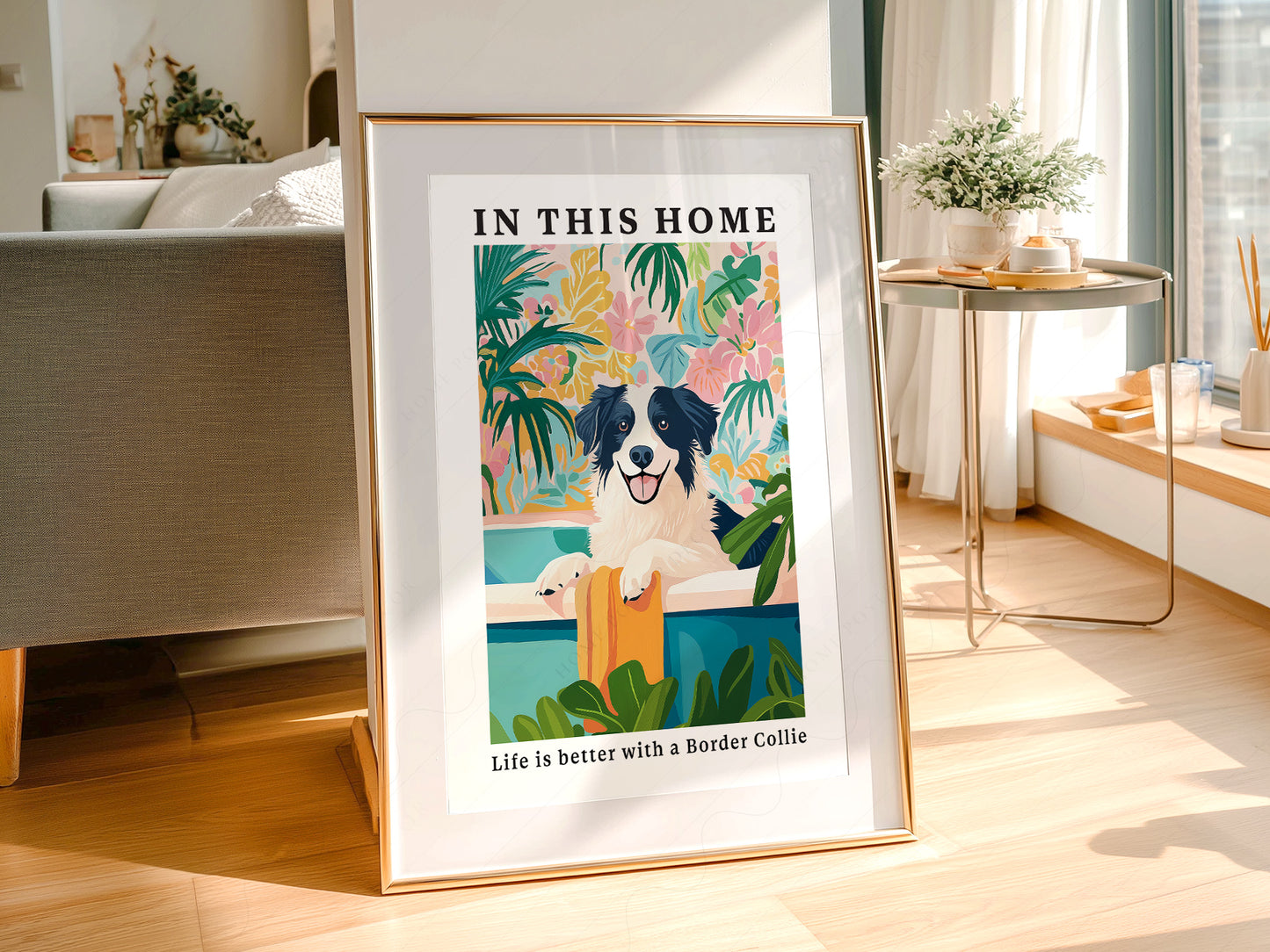 Border Collie Wall as a statement piece in an eclectic gallery wall