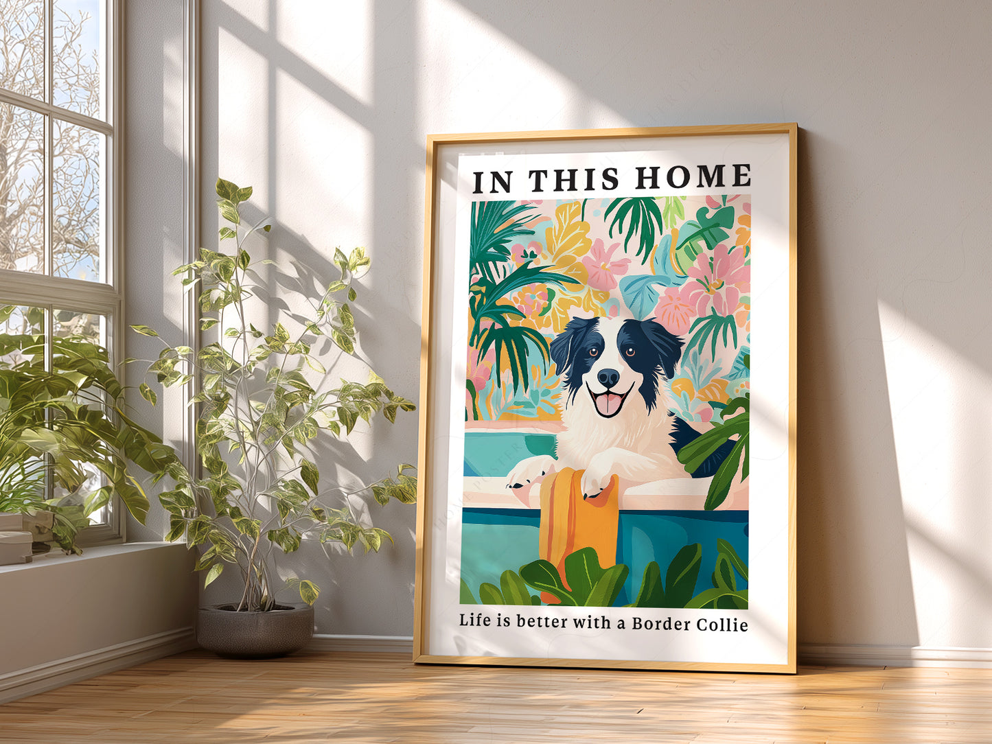 Close-up of Border Collie Wall archival print on Premium Matte Paper
