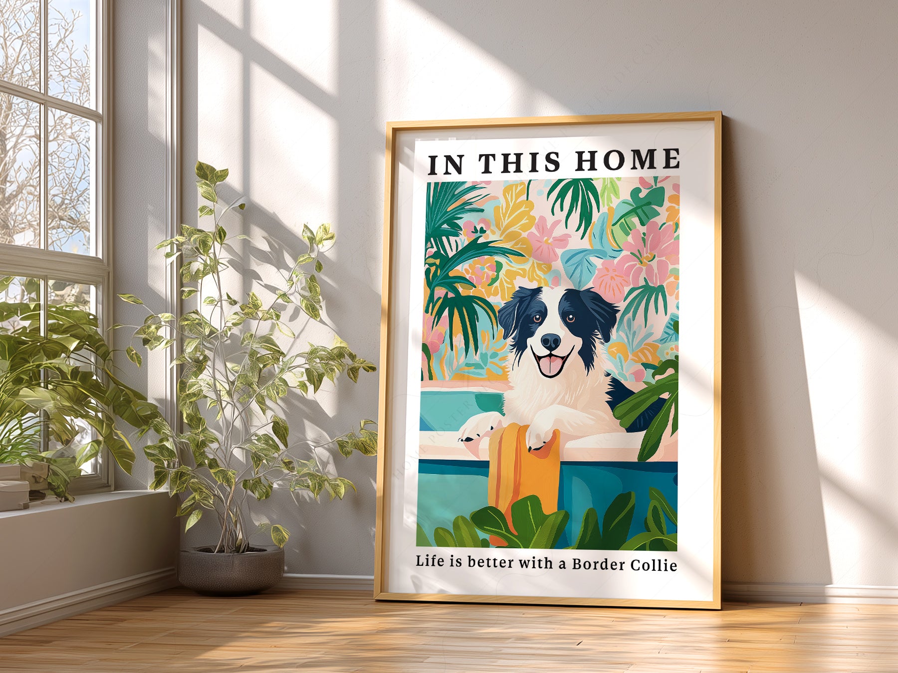 Close-up of Border Collie Wall archival print on Premium Matte Paper
