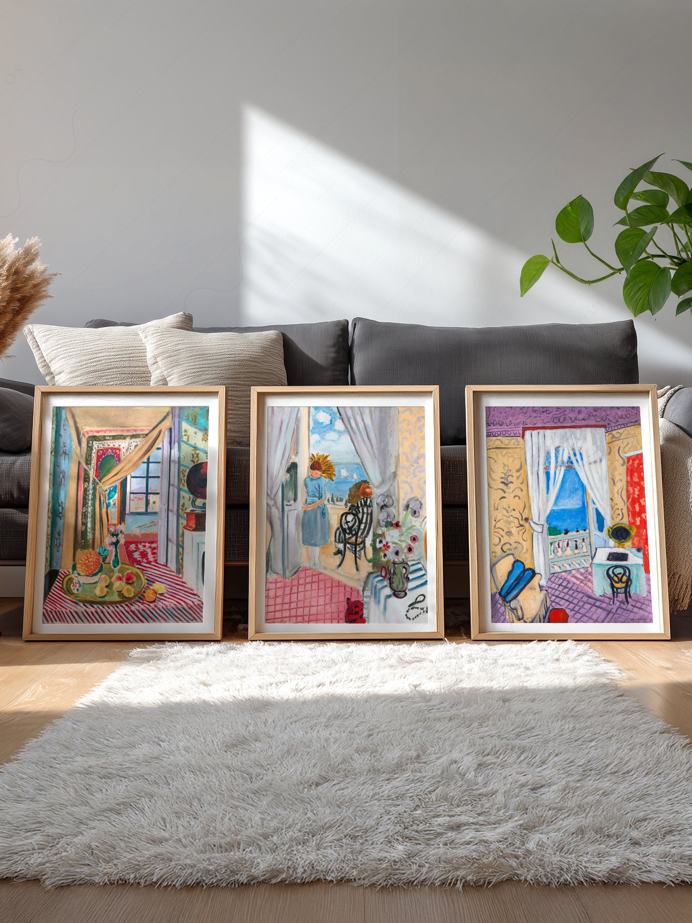 Gallery wall featuring Henri Matisse Set of 3 Prints fine art print
