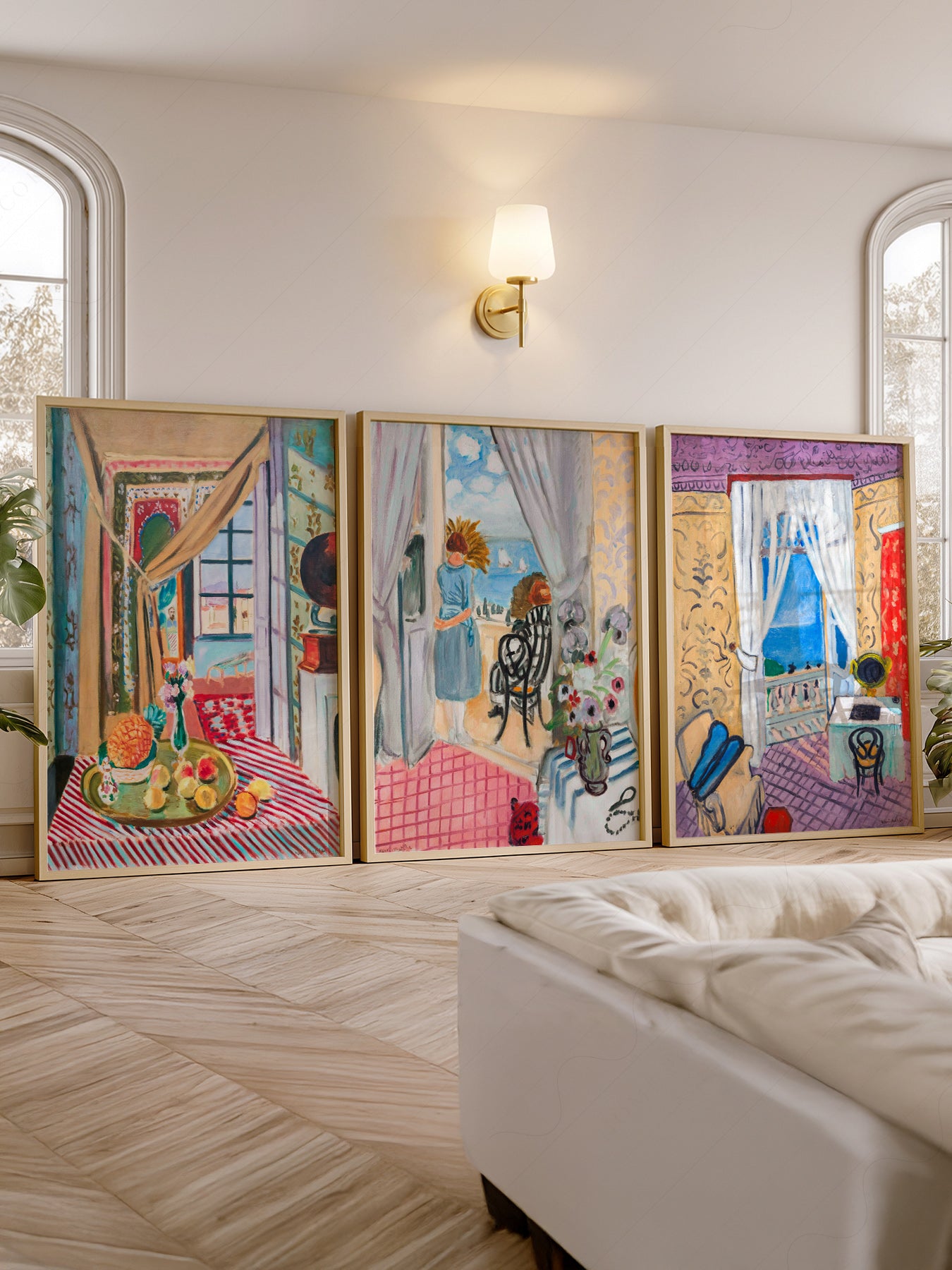 Henri Matisse wall art in a cozy home study or reading room