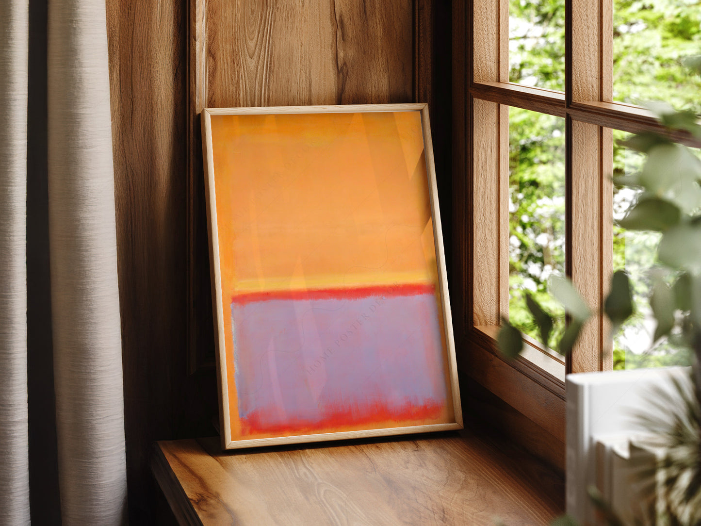 Mark Rothko Untitled Orange in a light-filled Japandi-inspired living space