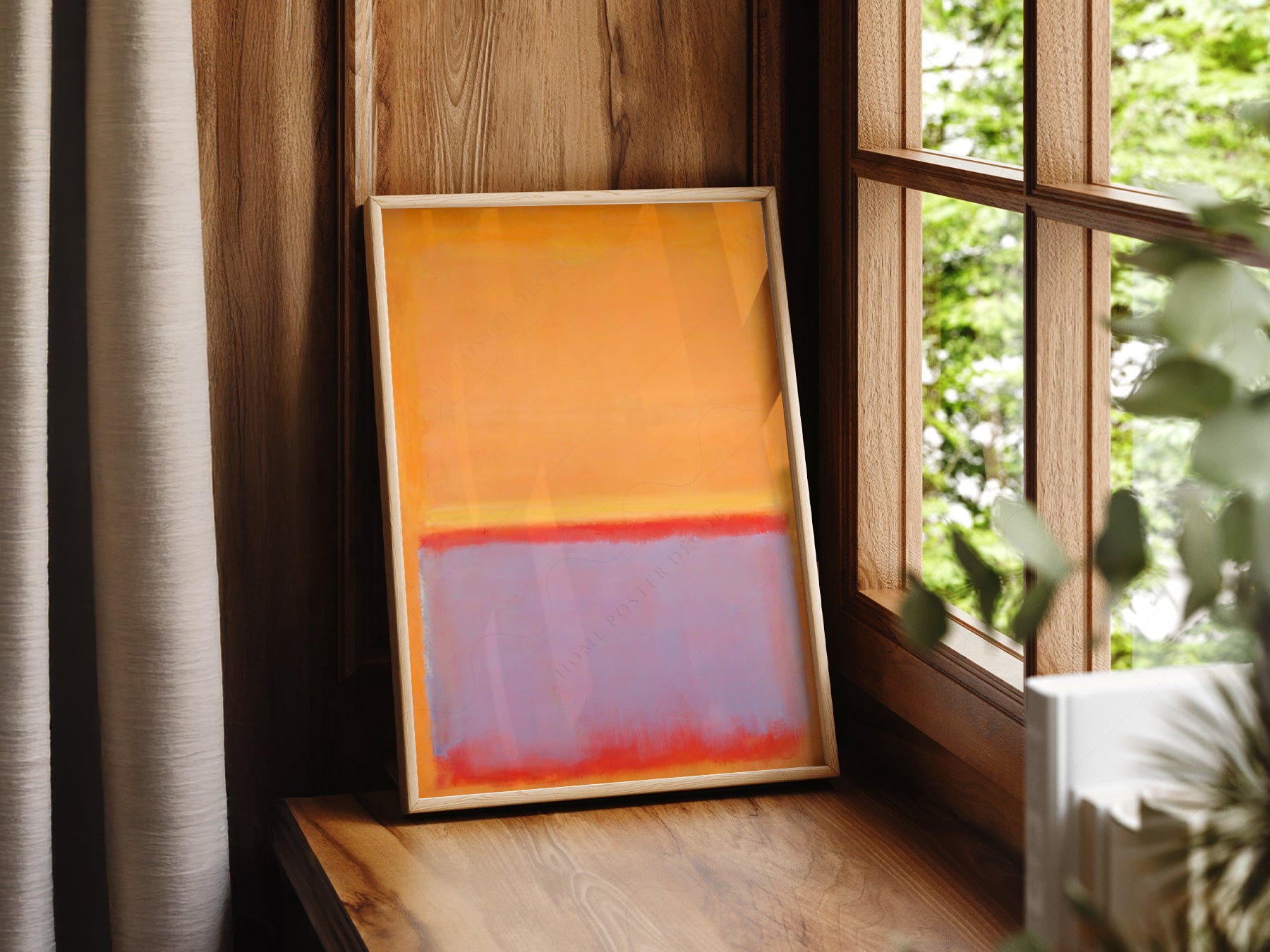 Mark Rothko Untitled Orange in a light-filled Japandi-inspired living space