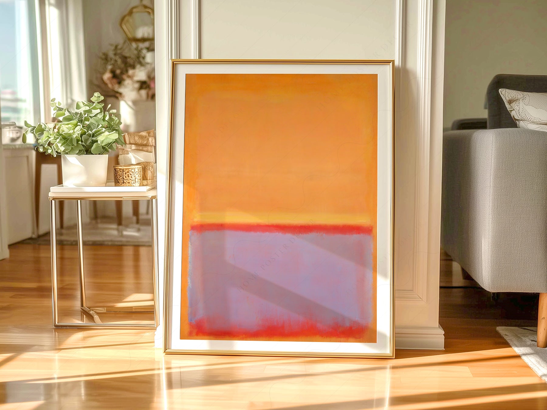 Gallery wall featuring Mark Rothko Untitled Orange fine art print