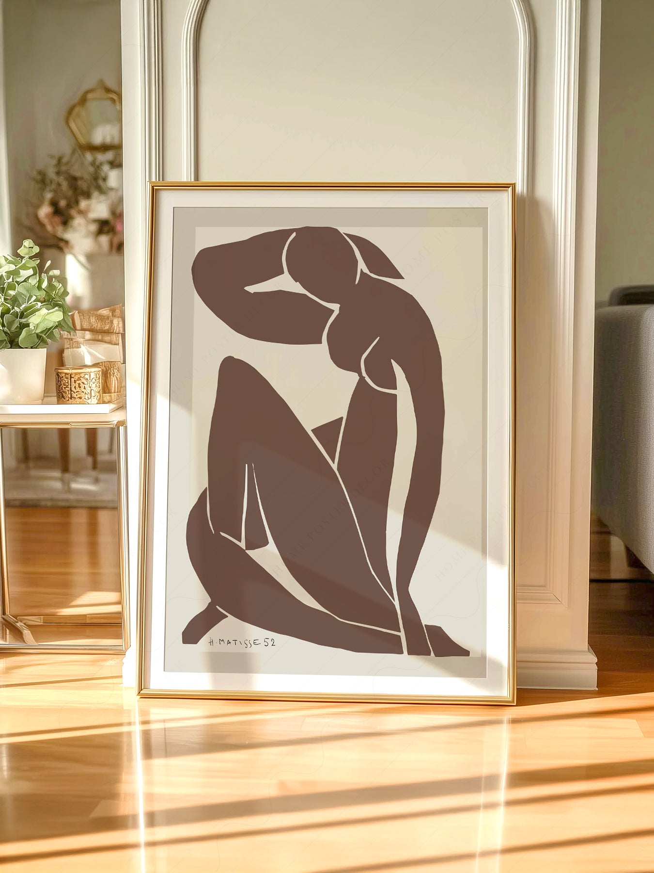 Henri Matisse Blue Nude Brown Art Print – Minimalist Modern Wall Decor