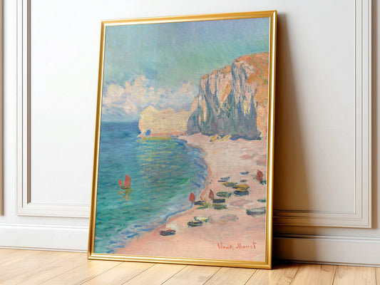 Claude Monet Poster, Étretat, The Beach and the Falaise d’Amont
