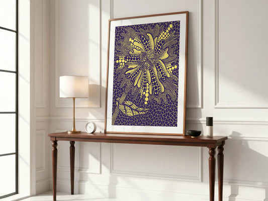 Yayoi Kusama Print, Contemporary Wall Decor, Flower Art