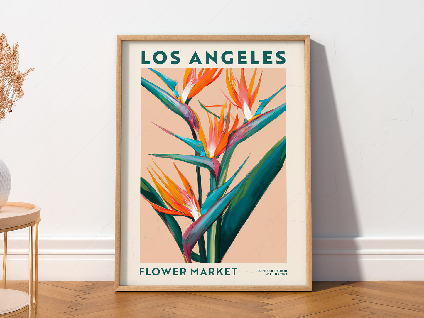Flower Market Los Angeles, Famous City Poster, Gift Idea, Floral Wall Art