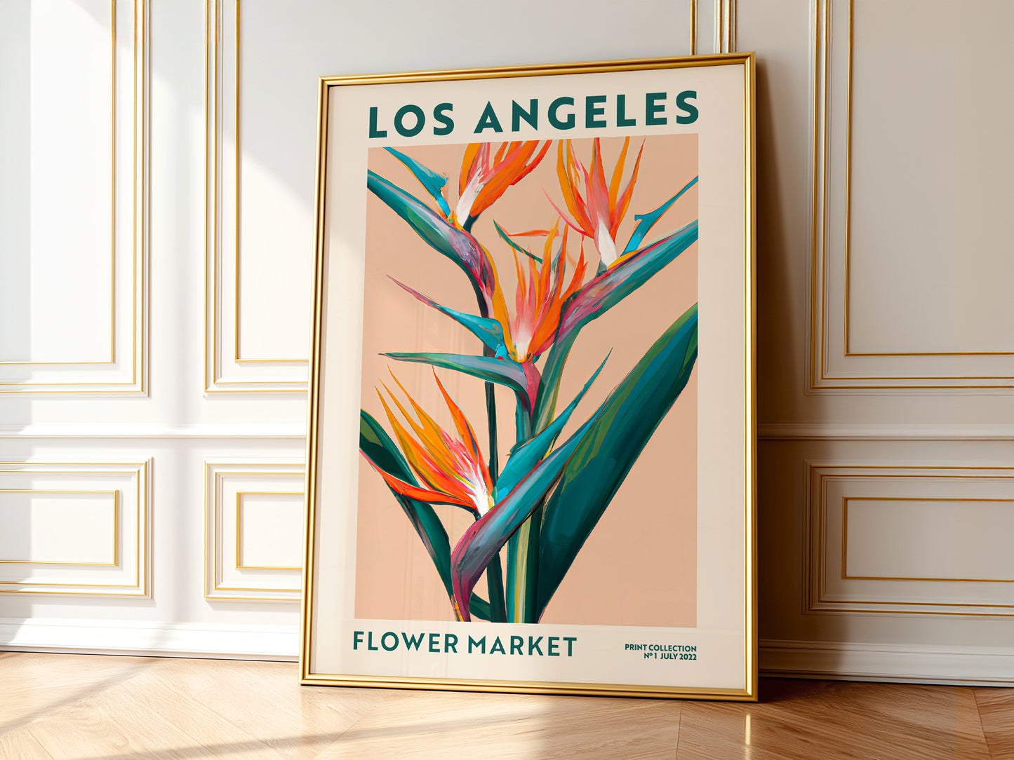Flower Market Los Angeles, Famous City Poster, Gift Idea, Floral Wall Art
