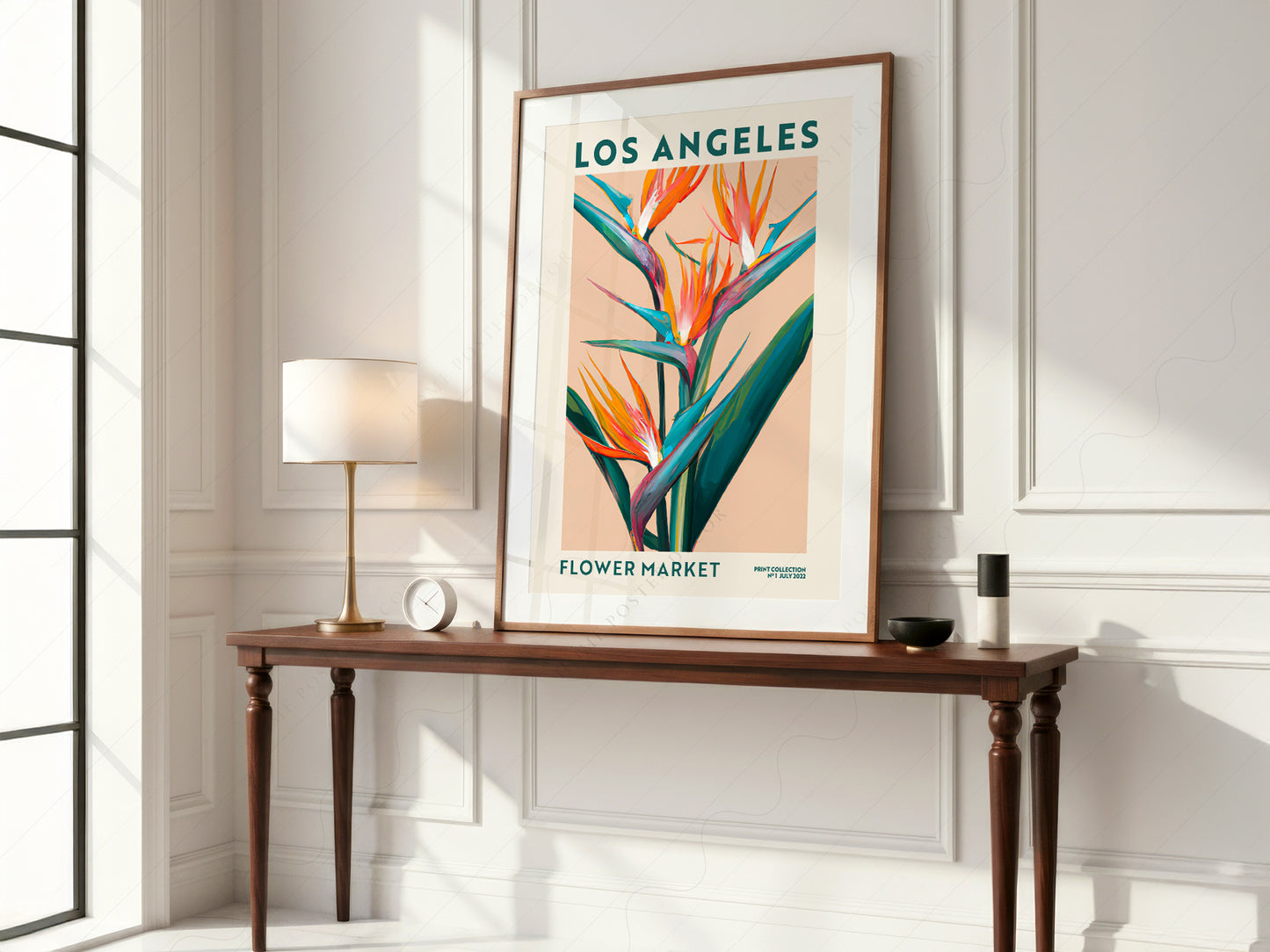 Flower Market Los Angeles, Famous City Poster, Gift Idea, Floral Wall Art