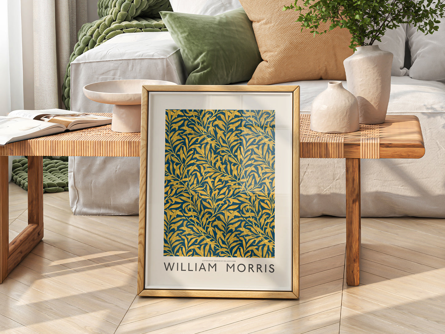 Multiple size options for William Morris Willow Bough wall art print display