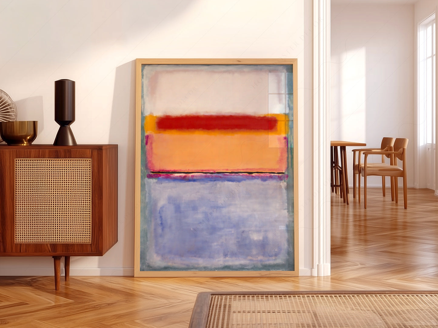 Mark Rothko wall art in a cozy home study or reading room