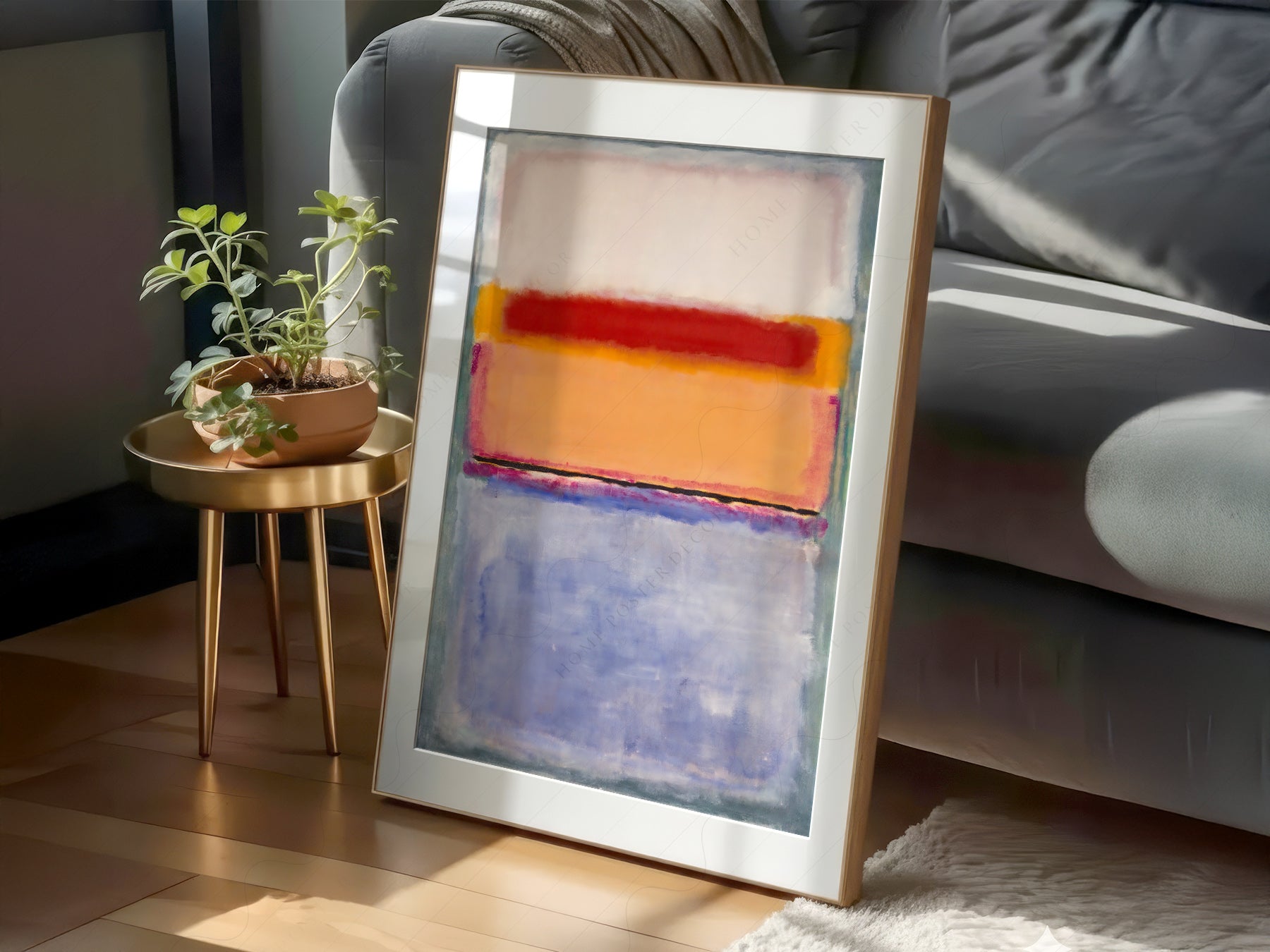 Multiple size options for Mark Rothko Untitled Color Field wall art print display