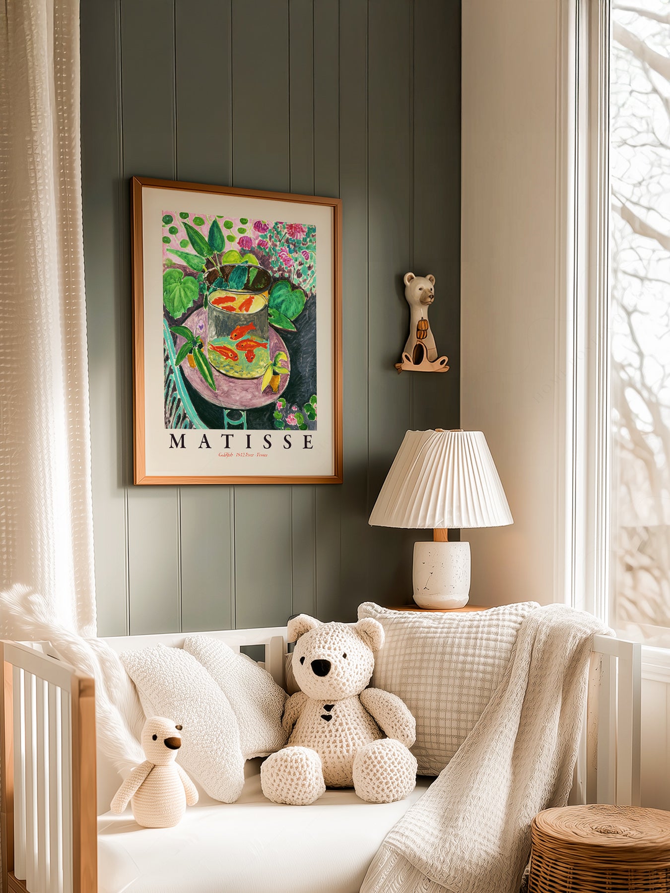 Henri Matisse Goldfish in a light-filled Japandi-inspired living space