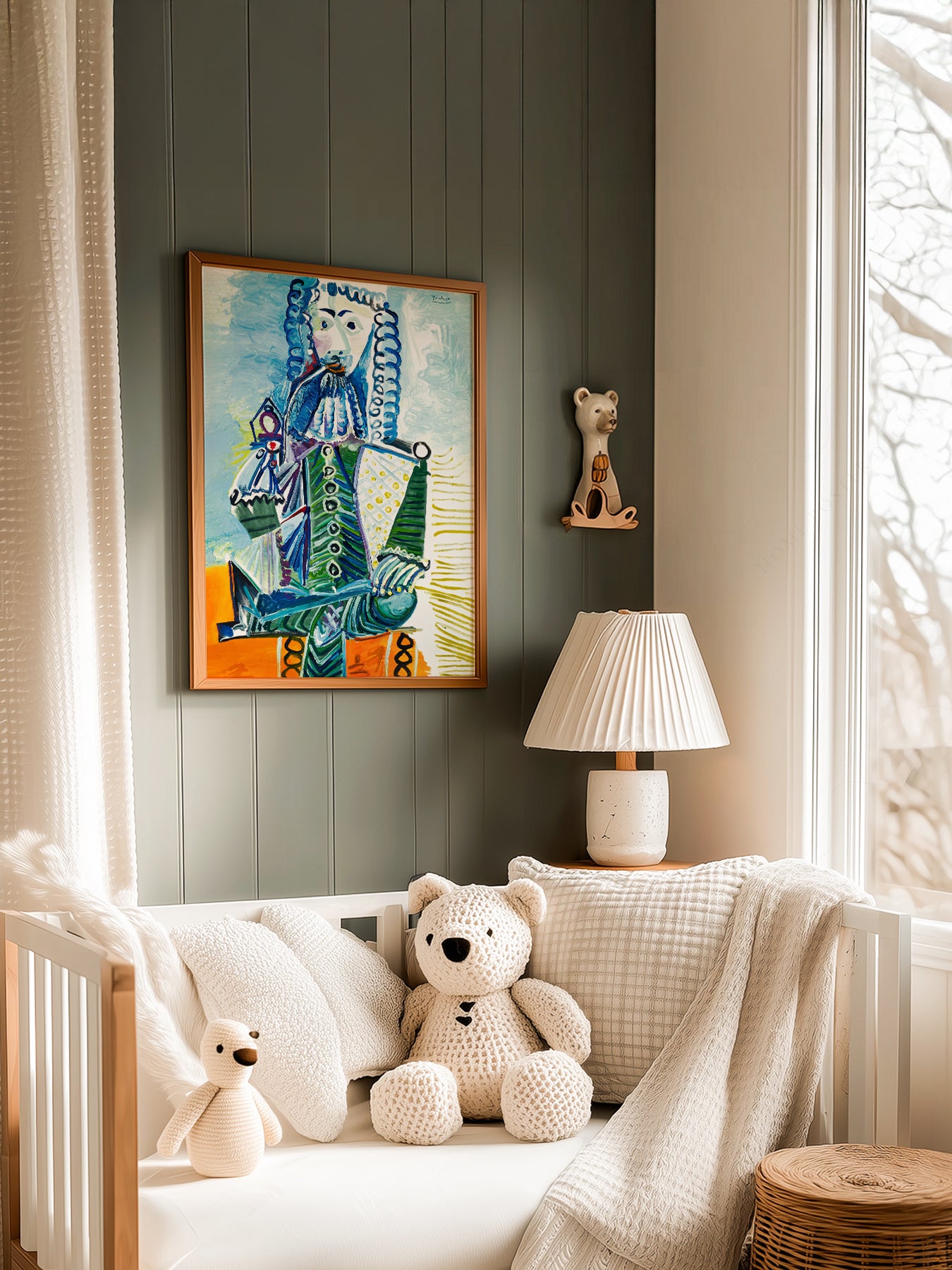 Pablo Picasso Mousquetaire à la Pipe in a light-filled Japandi-inspired living space