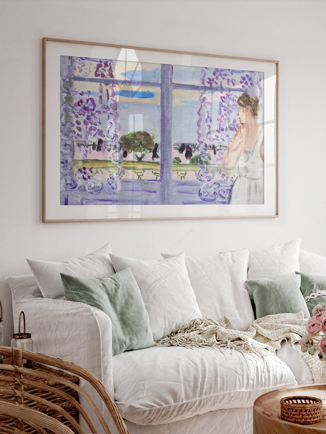 Henri Matisse art print styled in a Scandinavian bedroom