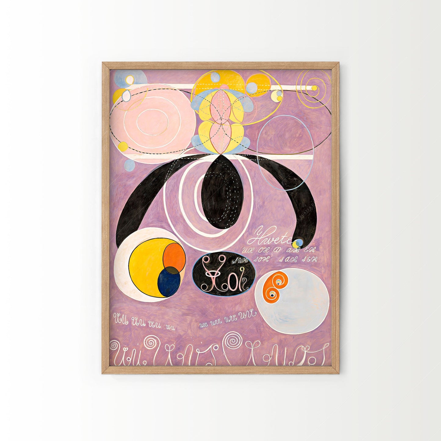 Home Poster Decor Set of 2 2-Piece Abstract by Hilma Af Klint - The Ten Largest | Boho Wall Decor in Old Pink for Modern Aesthetic Gallery and Adulthood