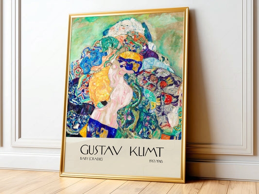 Gustav Klimt, Baby Cradle Print, Exhibition Poster, Fine Art Print