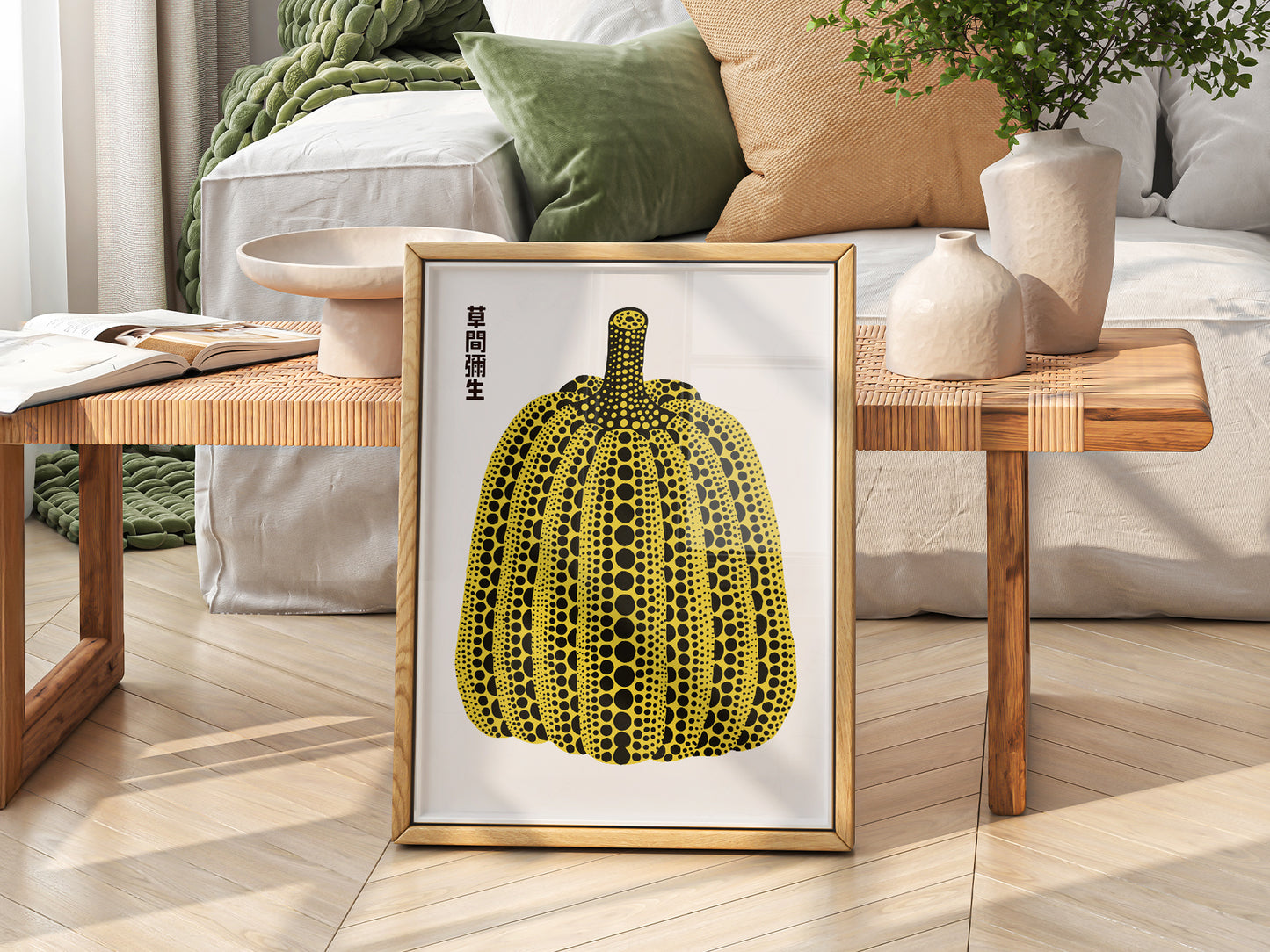 Yayoi Kusama Print, Contemporary Wall Decor, Pumpkin art