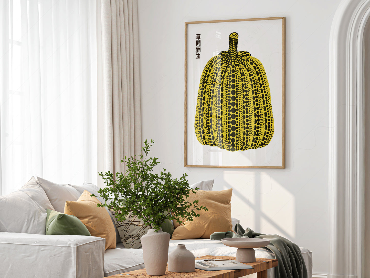 Yayoi Kusama Print, Contemporary Wall Decor, Pumpkin art