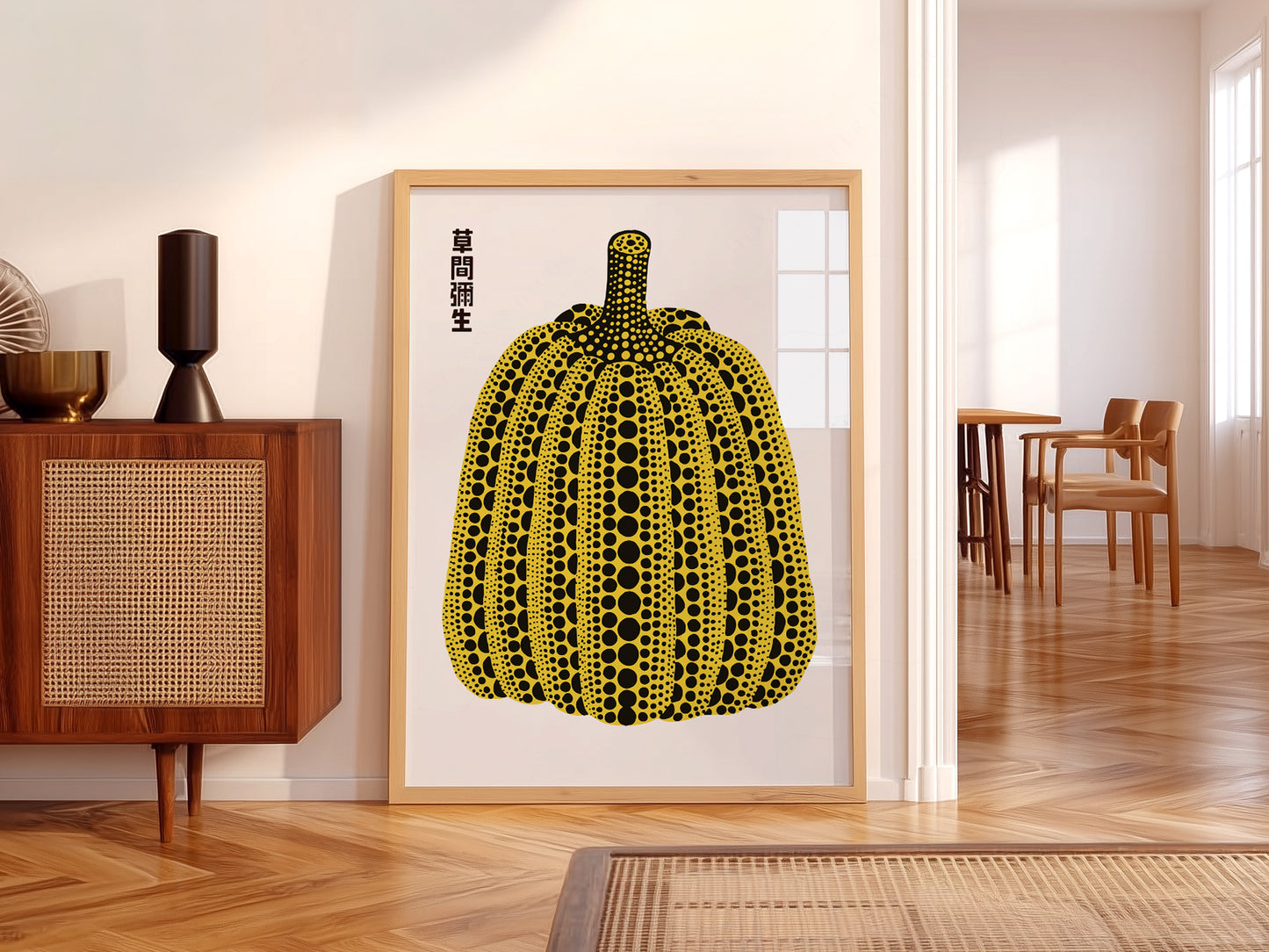 Yayoi Kusama Print, Contemporary Wall Decor, Pumpkin art