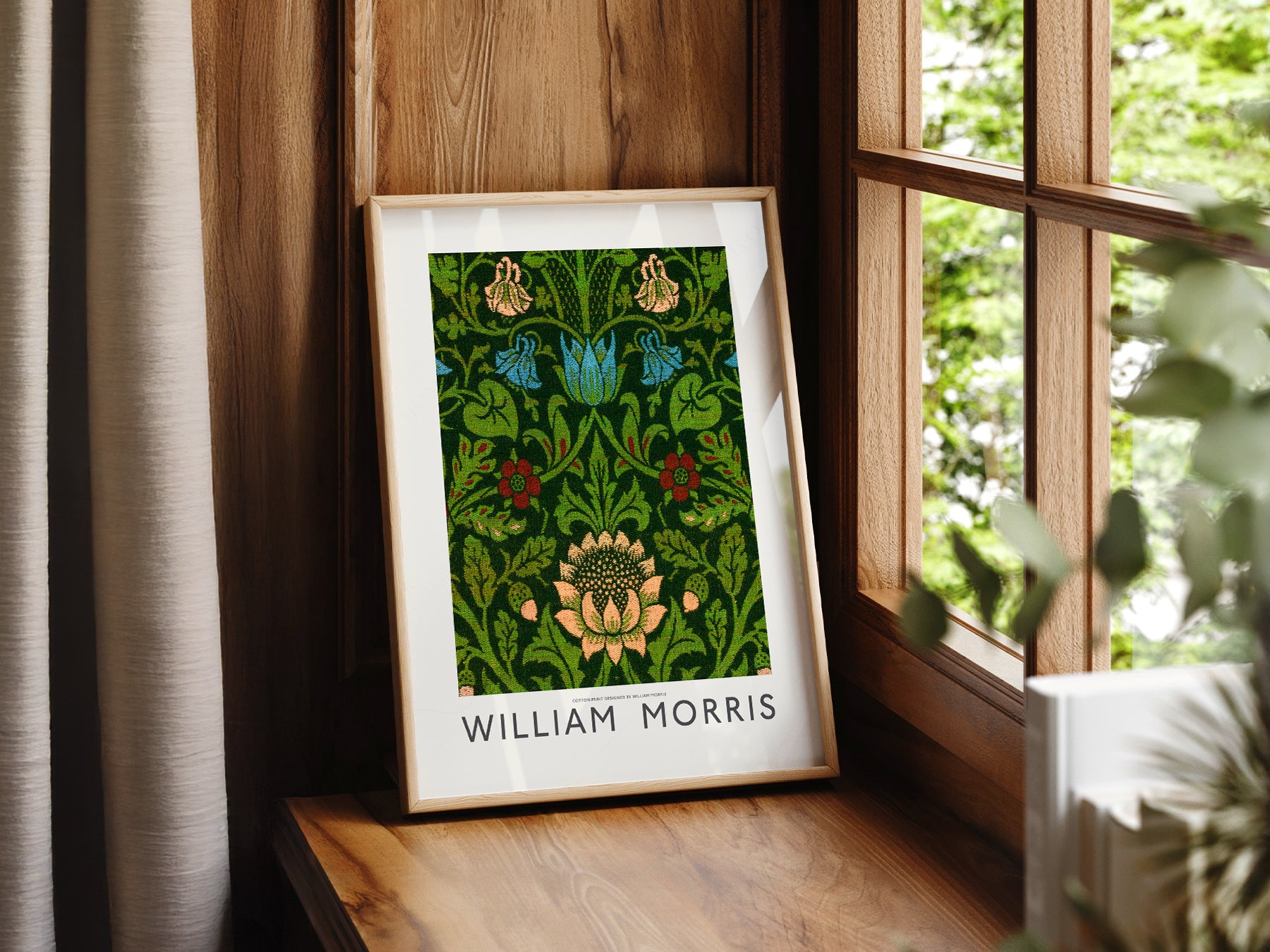 Gallery wall featuring William Morris Floral Cotton fine art print