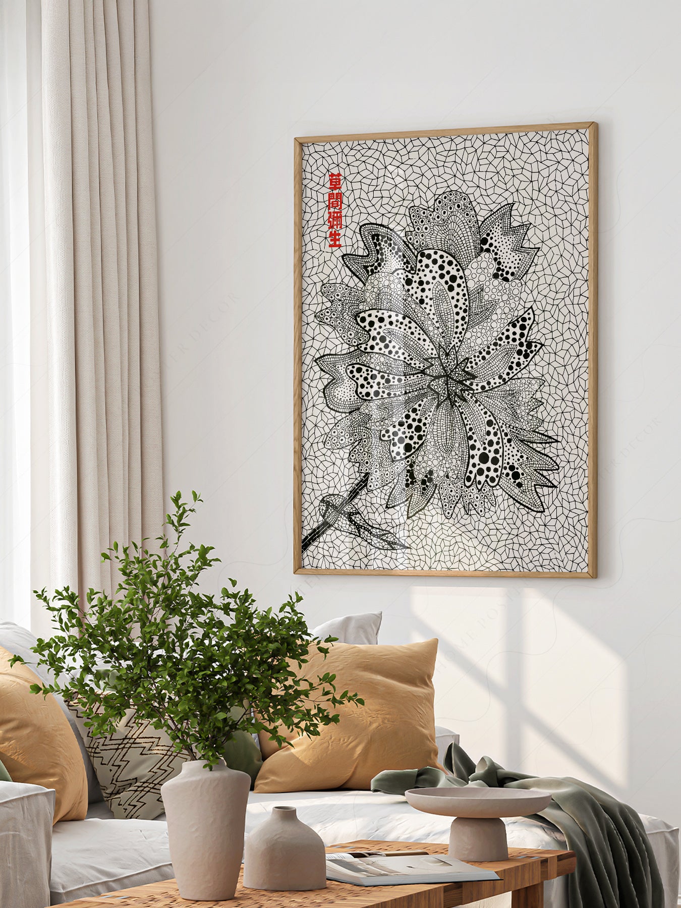 Close-up of Yayoi Kusama Flower archival print on Premium Matte Paper