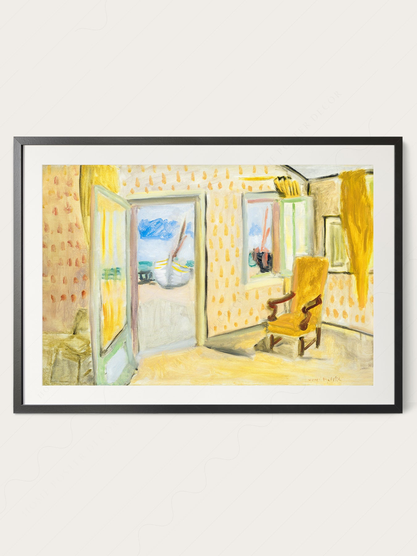 Gallery wall featuring Henri Matisse The Yellow Room fine art print