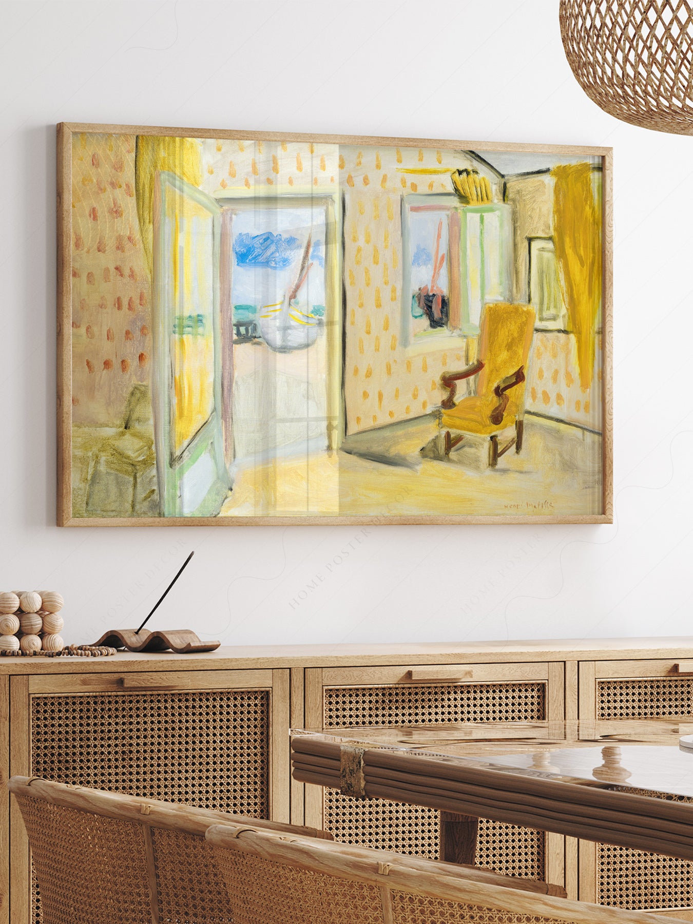 Close-up of Henri Matisse The Yellow Room archival print on Premium Matte Paper
