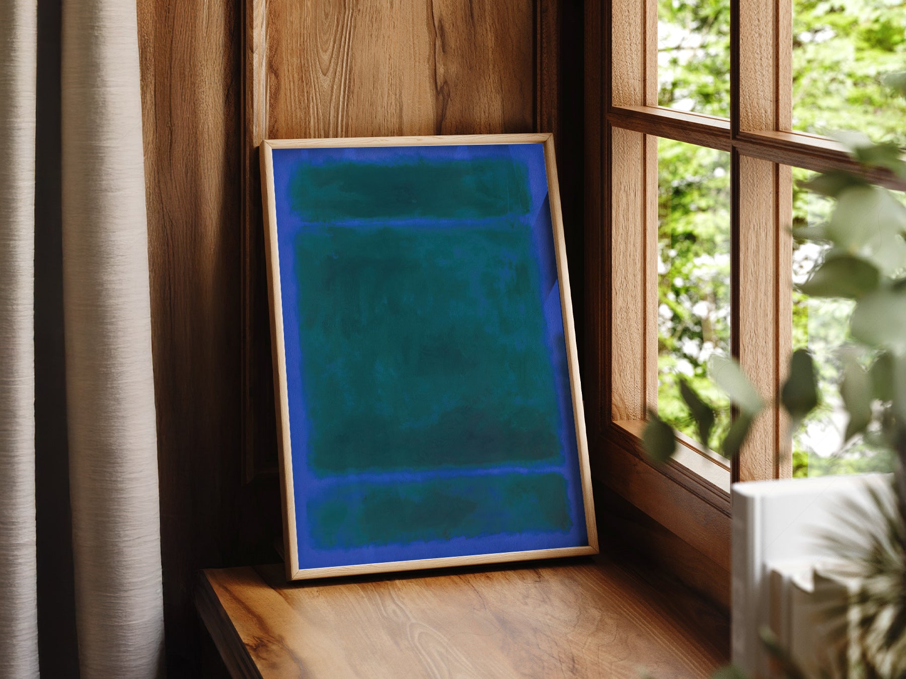 Mark Rothko art print styled in a Scandinavian bedroom