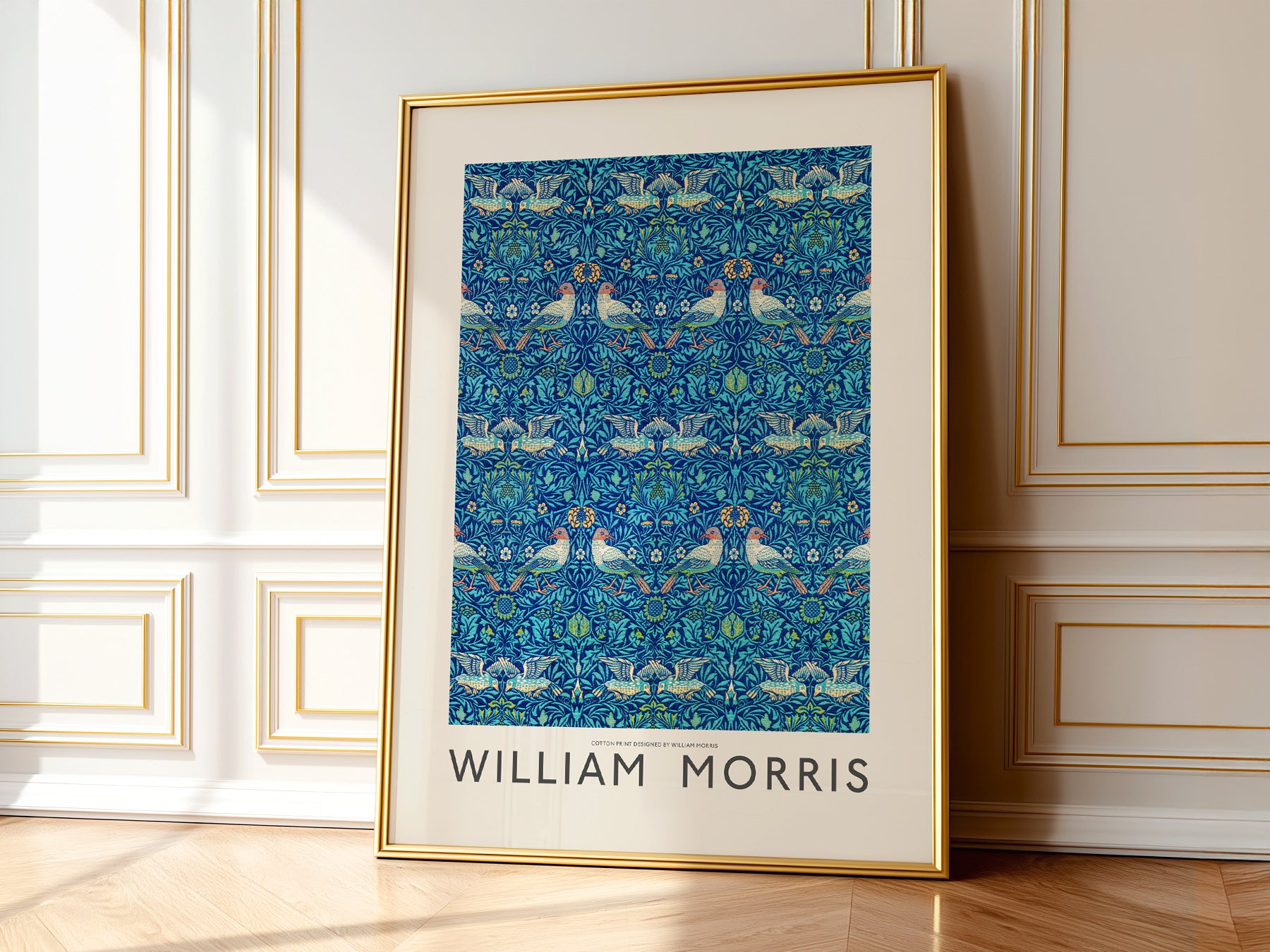 William Morris Bird Pattern print on 100% Cotton Matte Paper – texture detail
