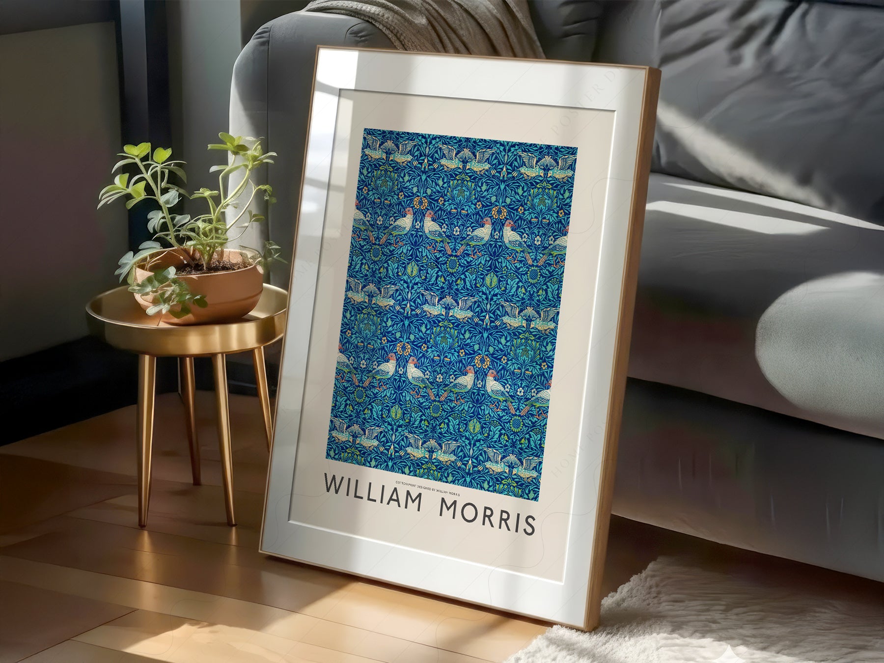 Close-up of William Morris Bird Pattern archival print on Premium Matte Paper